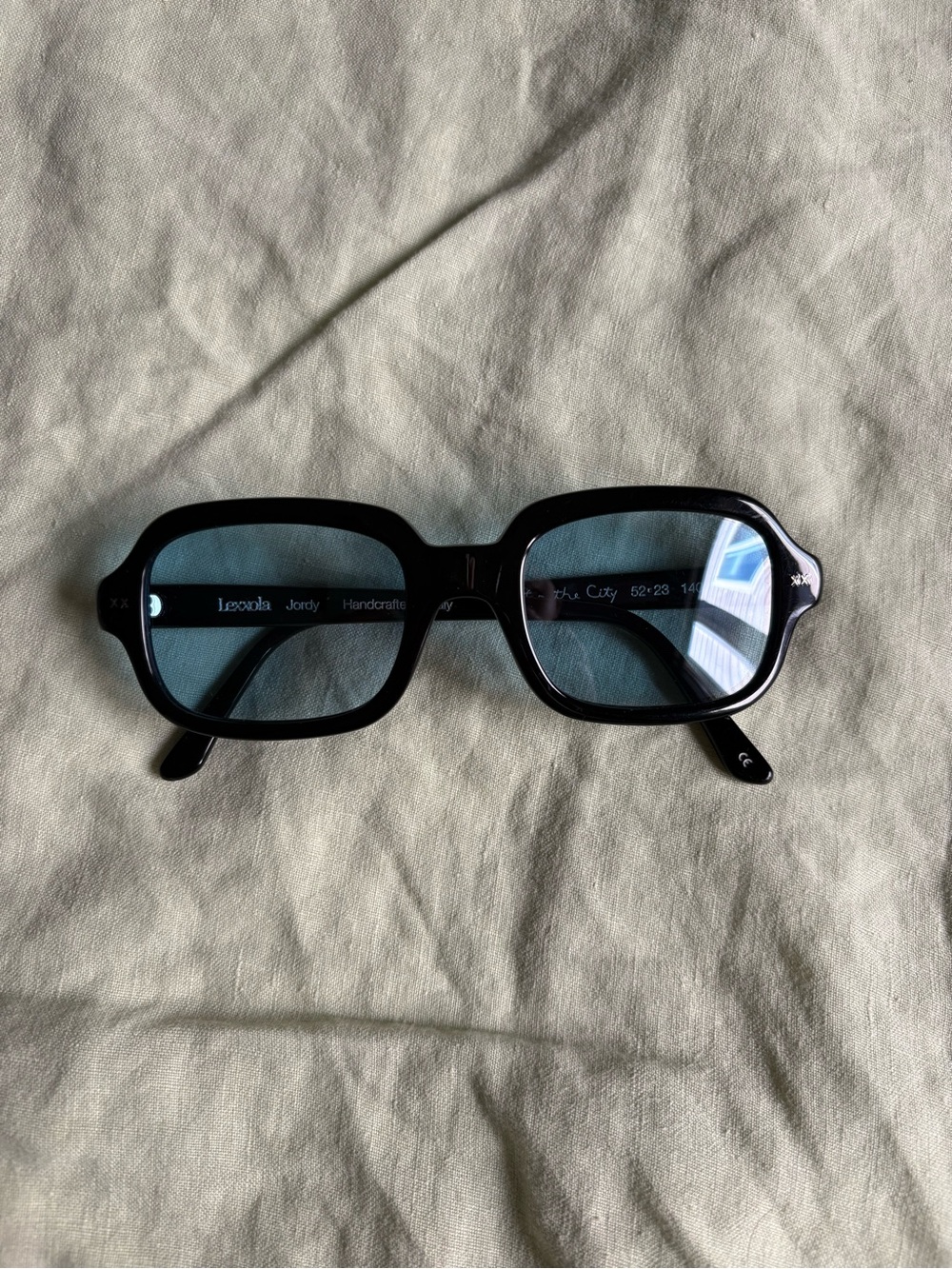 Lexxola Black Frame Sunglasses with Blue Tint Lenses
